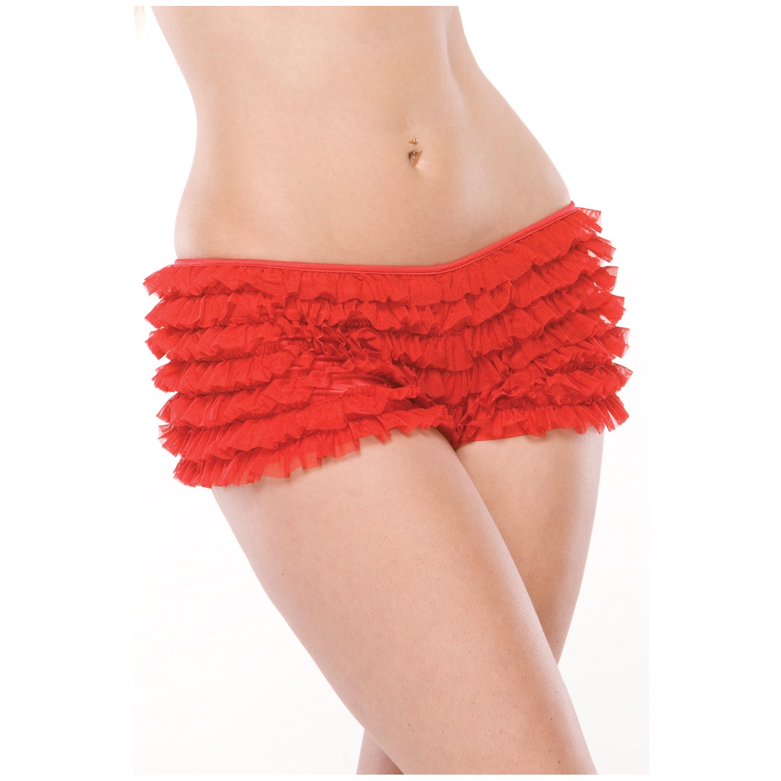 Red Ruffle Shorts with Stylish Bow for OS/XL