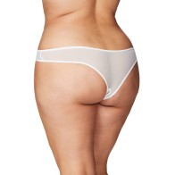 Crotchless Pearl Thong in White - 1X/2X Size