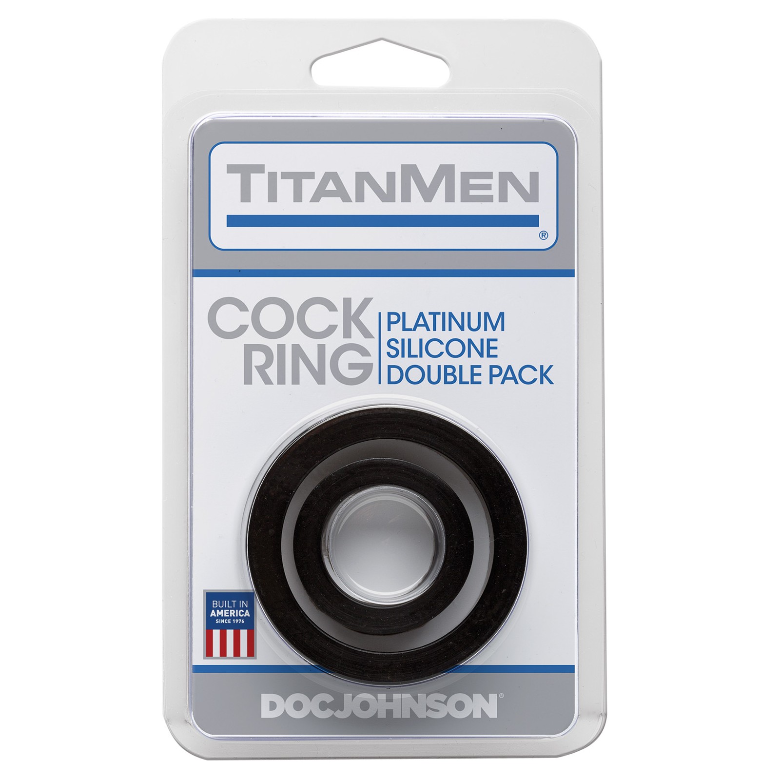 Titanmen Platinum Silicone Cock Ring - Black 2 Pack for Enhanced Pleasure