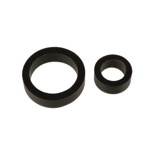 Titanmen Platinum Silicone Cock Ring - Black 2 Pack for Enhanced Pleasure