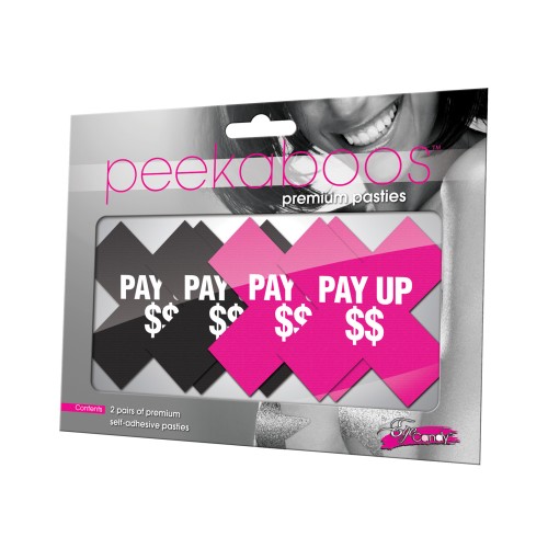 Peekaboos Pay Up Pasties - Negro y Rosa