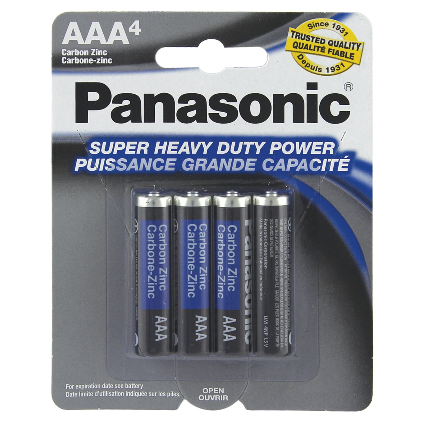 Pack of 4 Panasonic Heavy Duty AAA Batteries