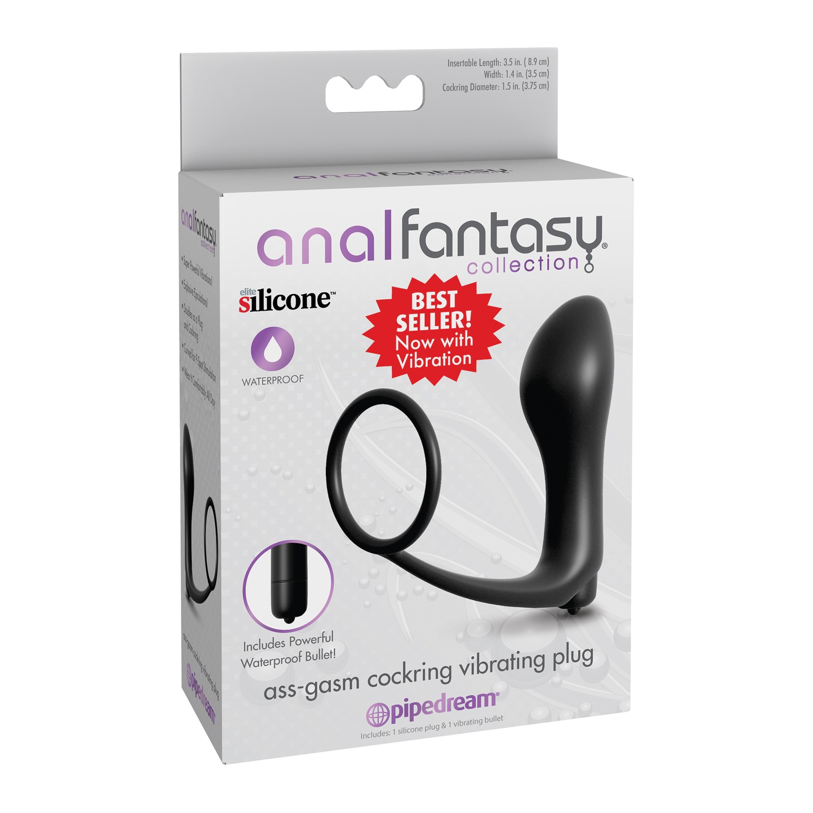 Plug Vibrador Ass Gasm Colección Fantasy Anal Anillo para el Pene