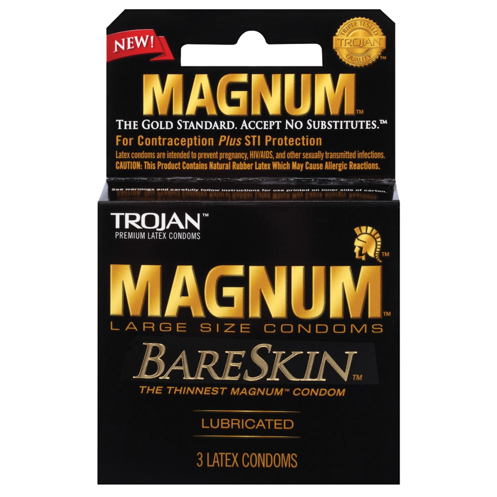 Condones Trojan Magnum Bareskin - Paquete de 3