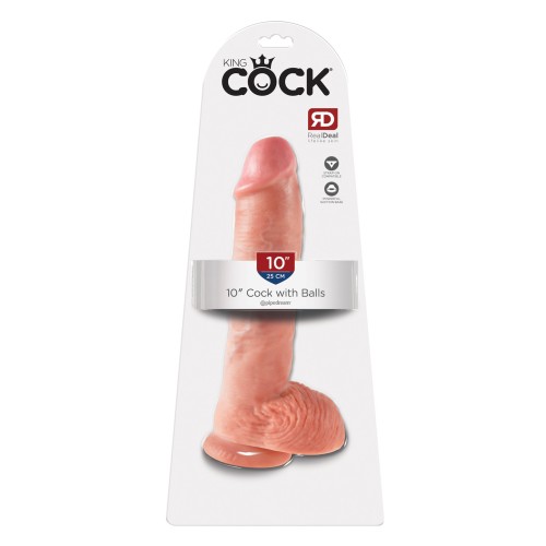 King Cock 10 Inch Cock with Balls - Flesh