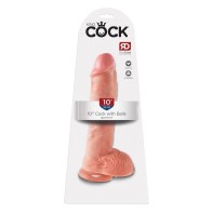 King Cock 10 Inch Cock with Balls - Flesh