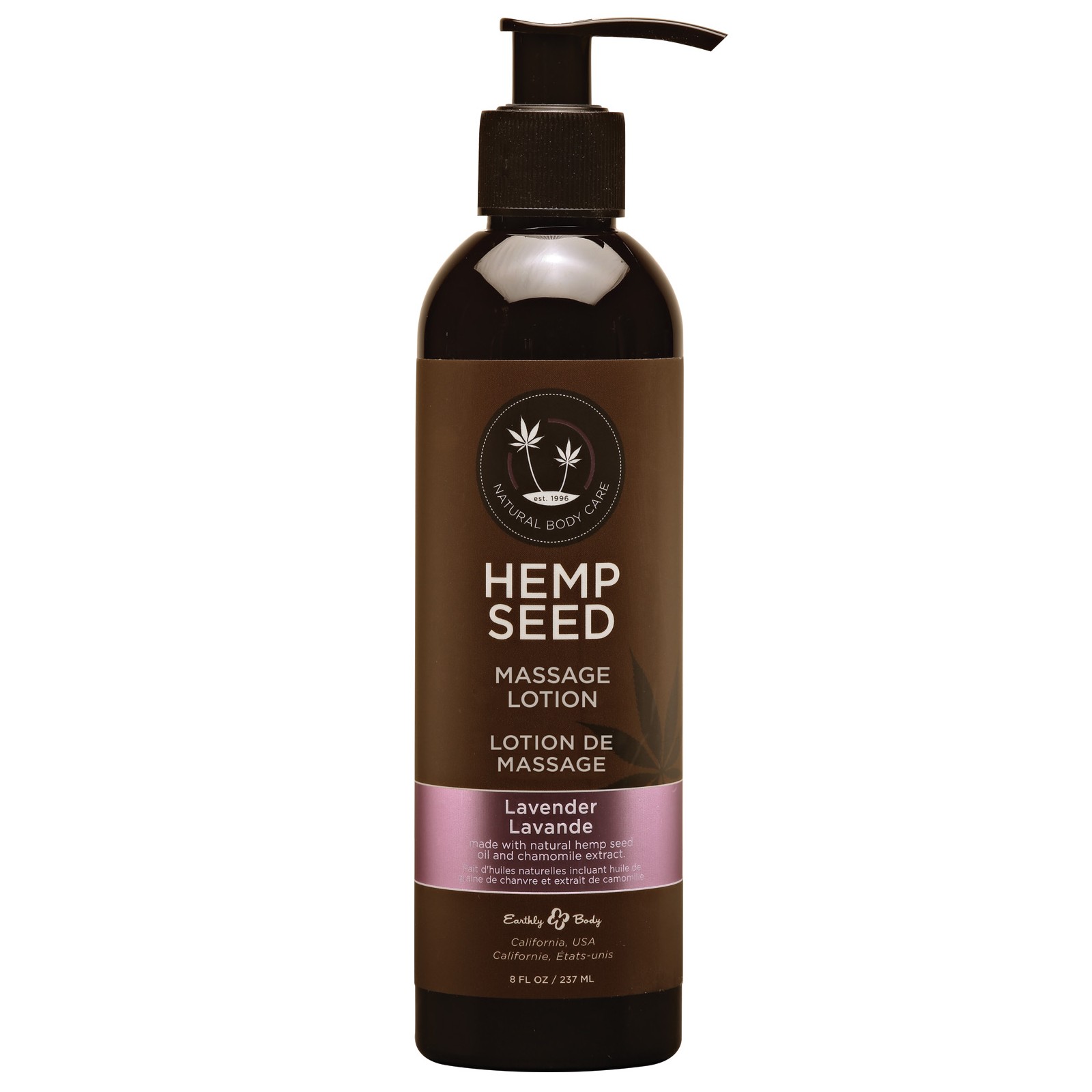 Loción de Masaje de Semilla de Cáñamo Earthly Body - 8 oz Lavanda