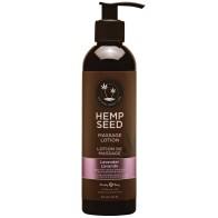 Loción de Masaje de Semilla de Cáñamo Earthly Body - 8 oz Lavanda