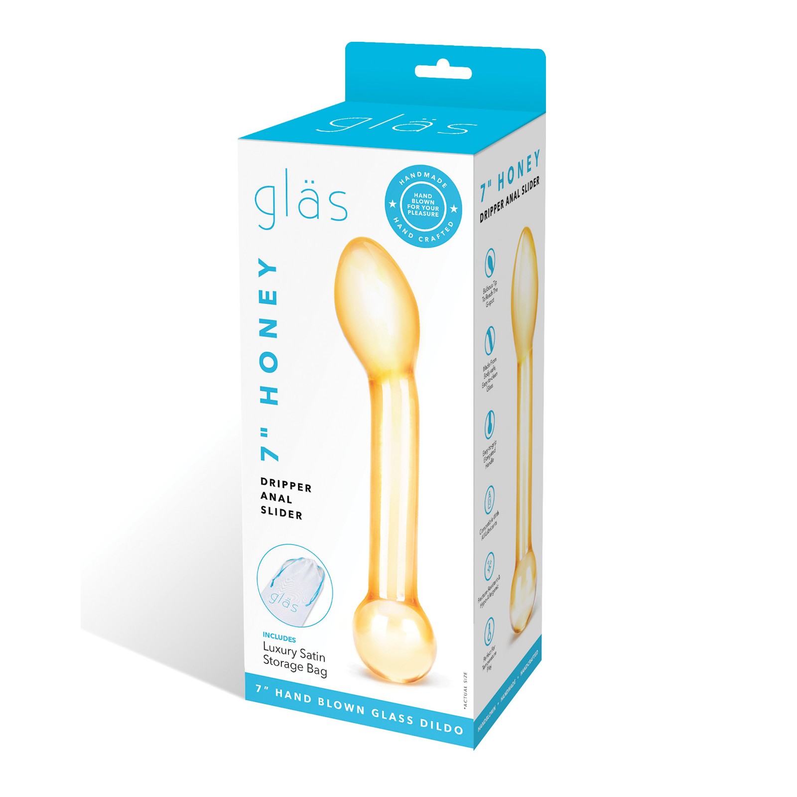 Compra el Deslizante Anal Honey Dripper de Vidrio - Juguete de Placer Definitivo