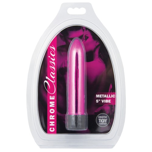 Vibrador Chrome Classics de 5" en Rosa para Placer Intenso