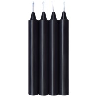 Sensual Warm Drip Candles Jet Black Pack of 4