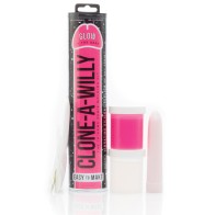 Clone-A-Willy Vibrating Glow in the Dark Kit Hot Pink