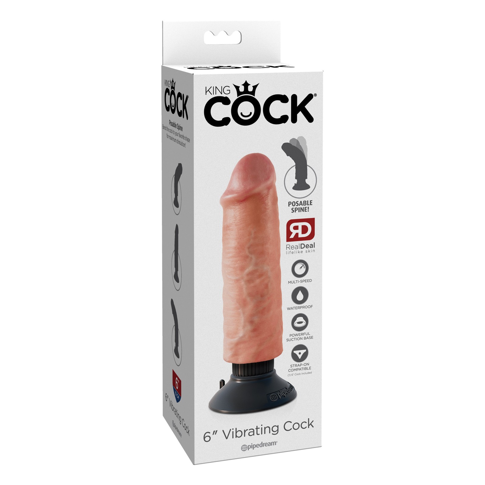 King Cock 6 Inch Vibrating Realistic Dildo for Ultimate Pleasure