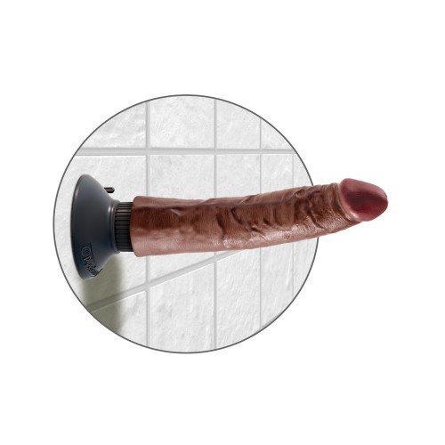 King Cock 7 Inch Vibrating Brown Dildo