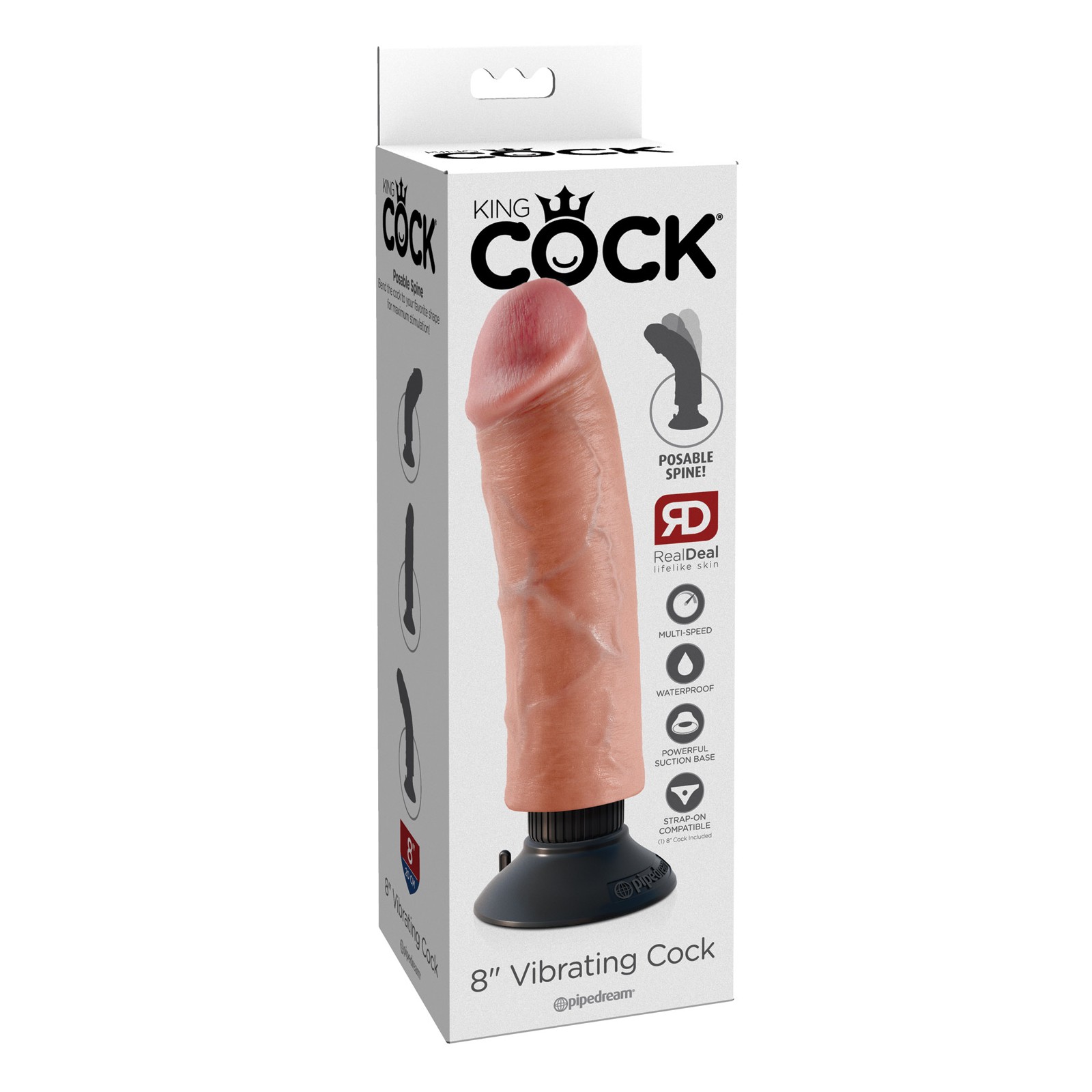 King Cock 8 Vibrating Cock - Realistic Pleasure