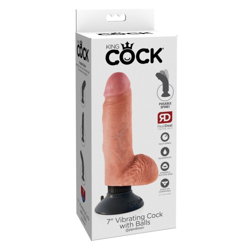 Pene Vibrador de 7" King Cock Experiencia Realista