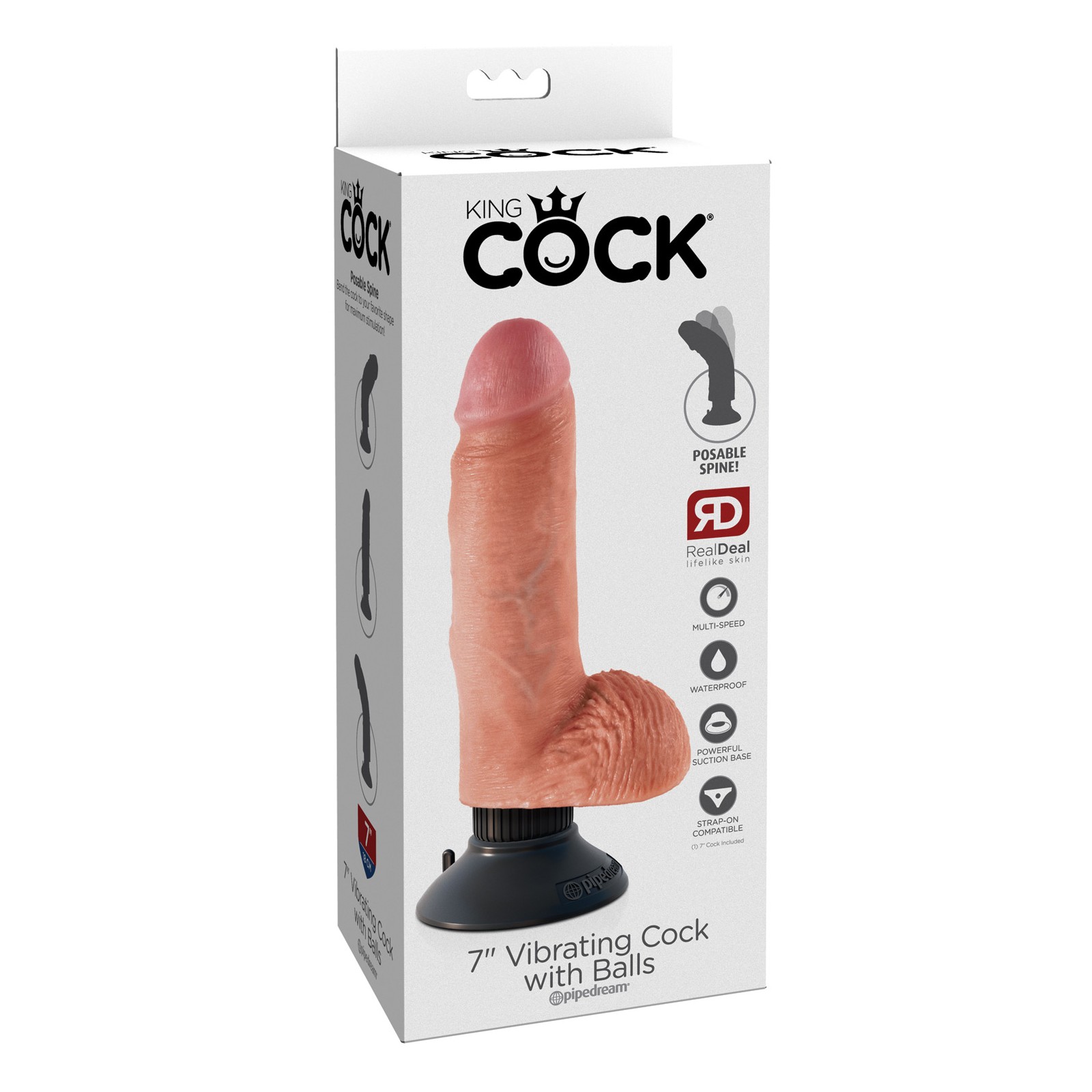 King Cock 7" Vibrating Cock Realistic Experience