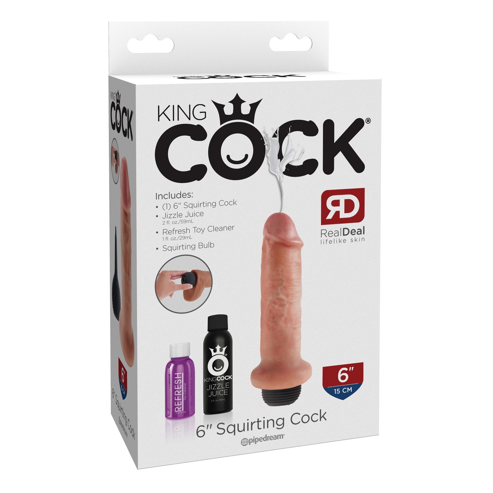 King Cock 6 inch Squirting Cock for Realistic Cum-Play