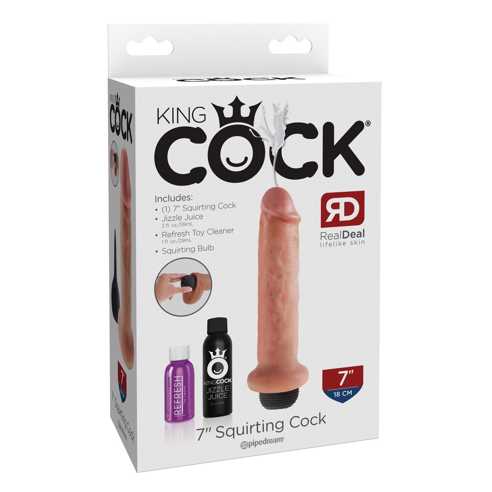 Realistic King Cock 7" Squirting Dildo for Cum-Play