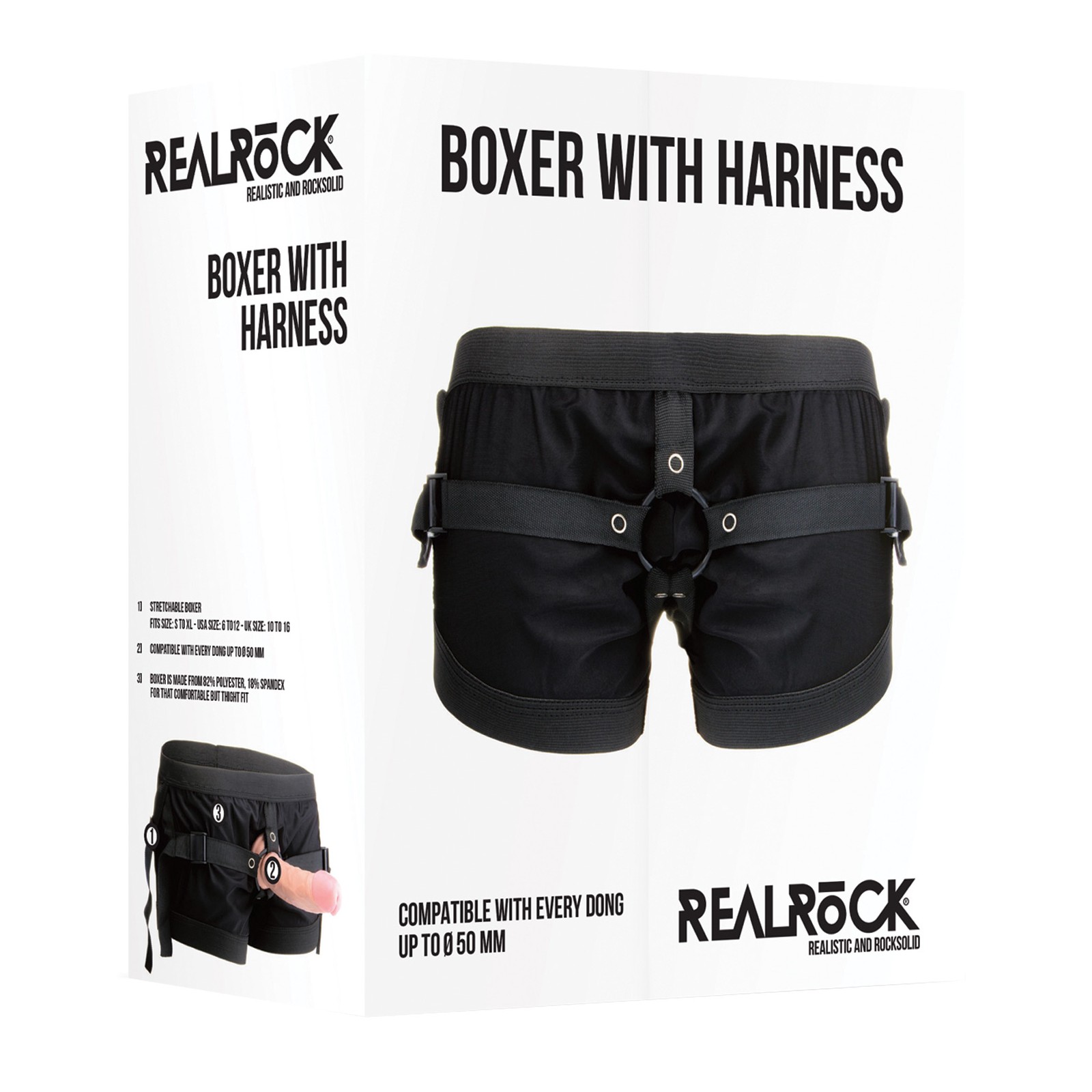 Shots RealRock Boxer with Harness - Ultimate Pleasure