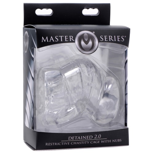 Master Series Detained 2.0 Chastity Cage - Clear