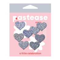 Pastease Mini Glitter Hearts Pack of 8 Silver