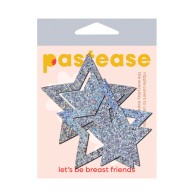 Pastease Glitter Peek a Boob Stars Silver