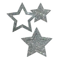 Pastease Glitter Peek a Boob Stars Plateado