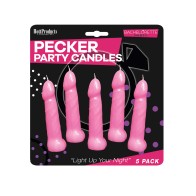 Bachelorette Party Pecker Candles Pink Pack of 5