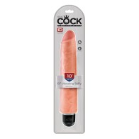 King Cock 10 Inch Vibrating Dildo Flesh