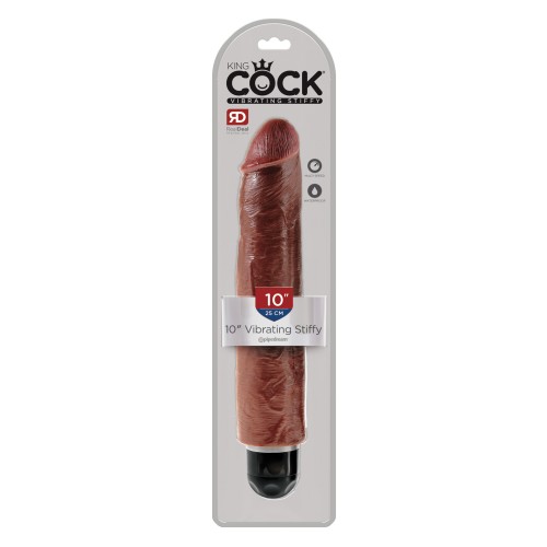 King Cock 10 Inch Vibrating Stiffy - Realistic Pleasure