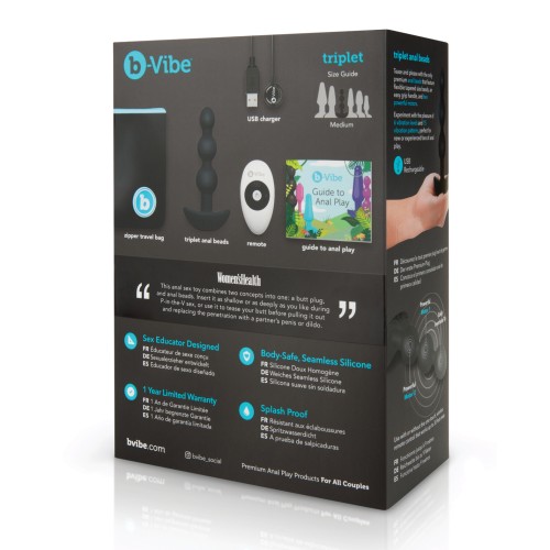 Perlas Anales Remotas Triplet b-Vibe para Placer Mejorado