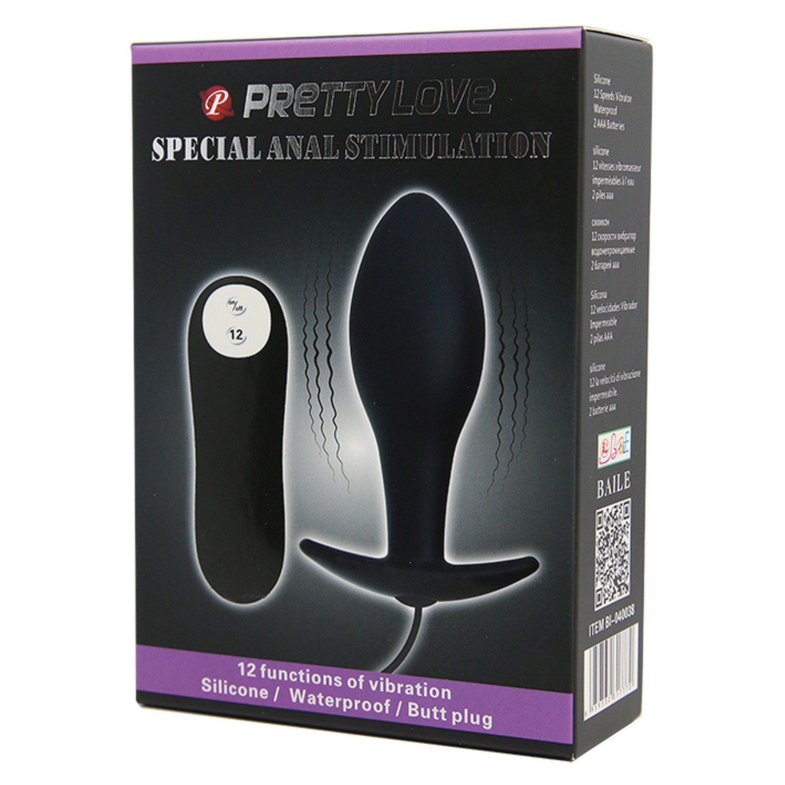 Plug Anal Vibrante Pretty Love Negro