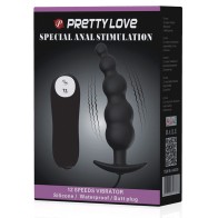 Plug Anal de Perlas Vibrantes - Negro