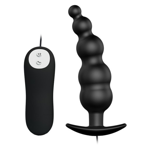 Plug Anal de Perlas Vibrantes - Negro