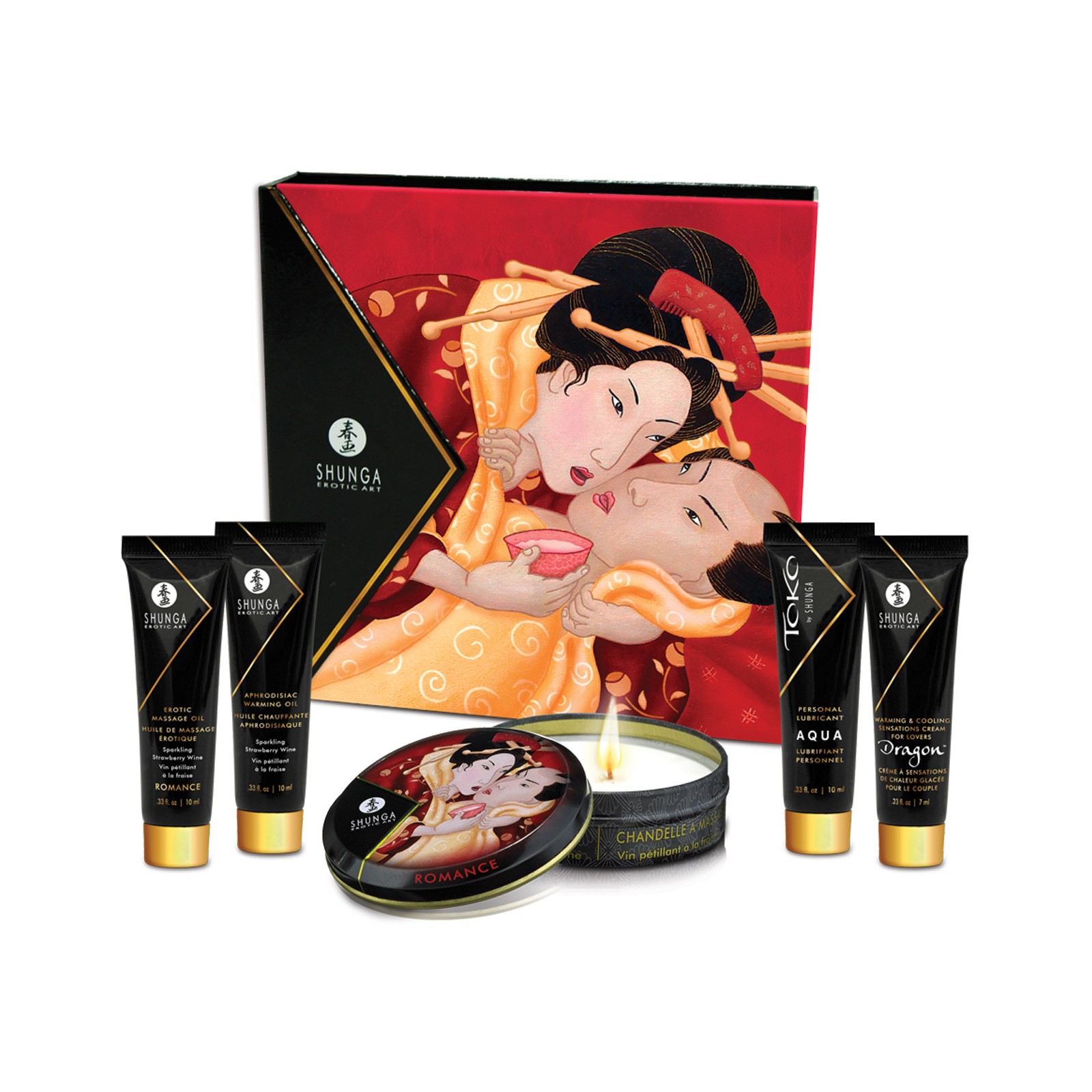 Set de Regalo de Lujo Geisha's Secret de Shunga - Vino de Fresa