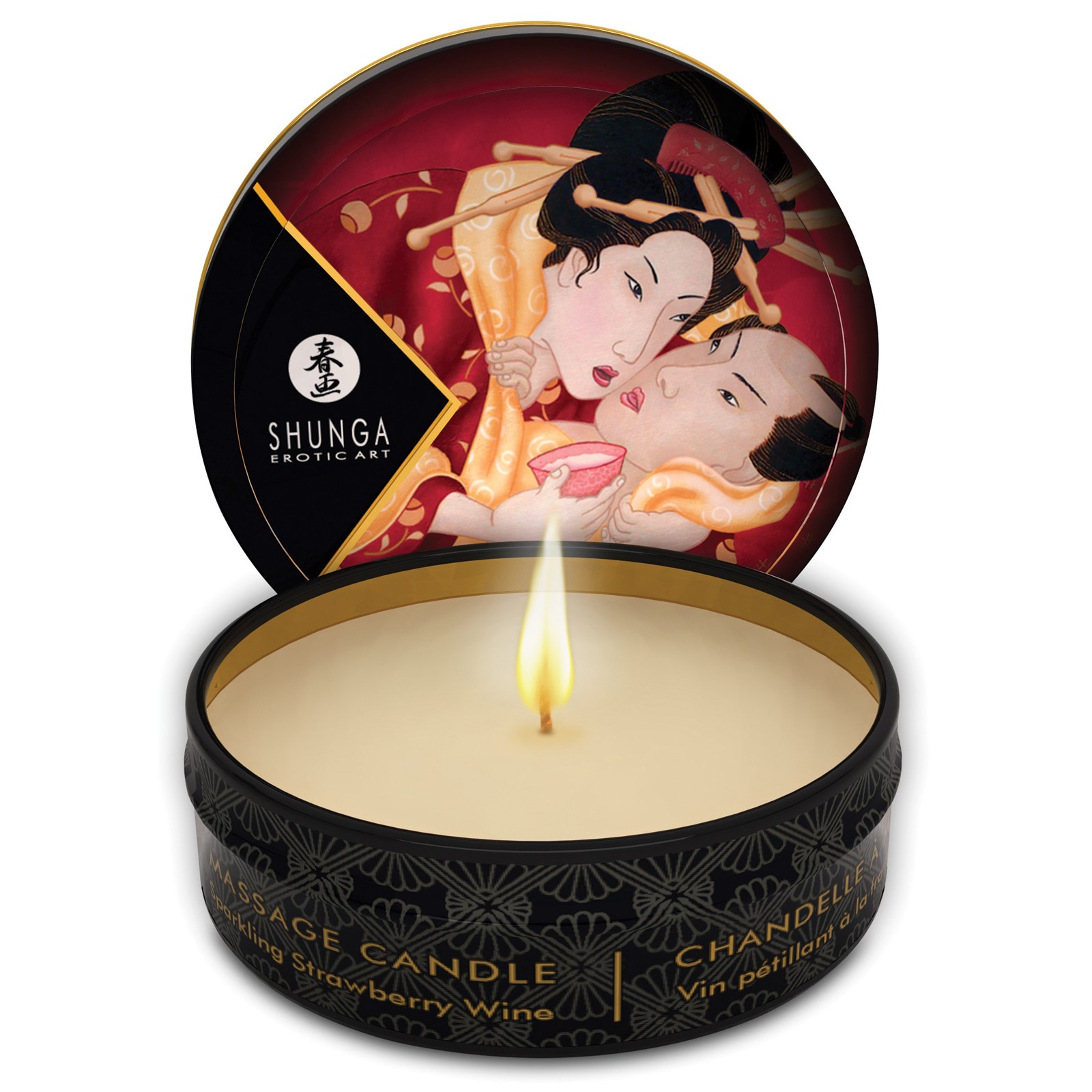 Shunga Romance Mini Massage Candle Sparkling Strawberry Wine