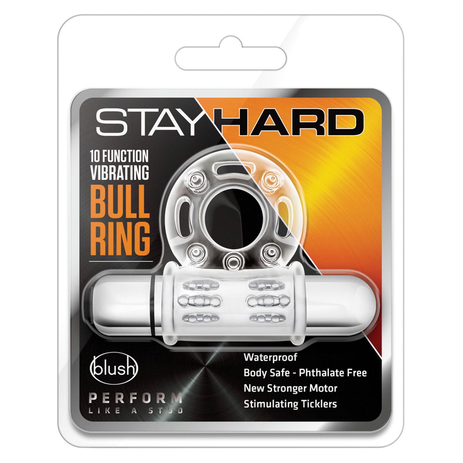 Anillo Vibrante Bull Ring Stay Hard 10 Funciones Transparente