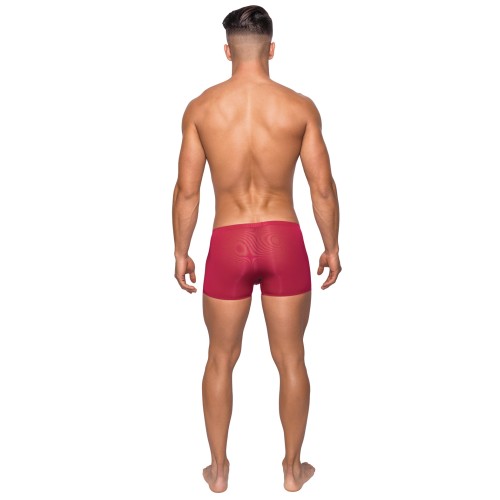 Seamless Sleek Short w/Sheer Pouch Red LG