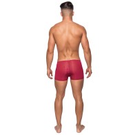 Seamless Sleek Short w/Sheer Pouch Red LG