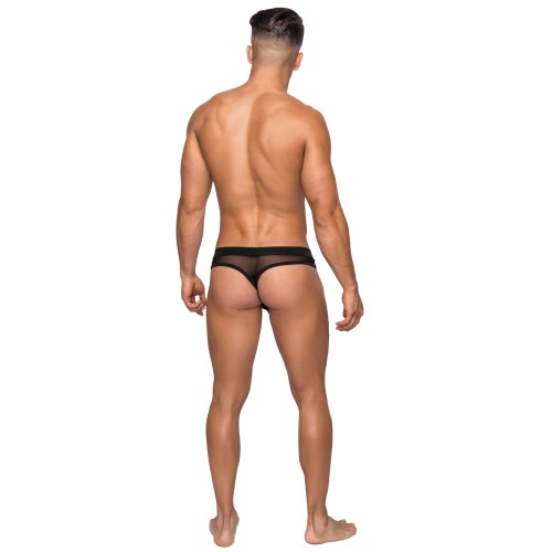 Tanga de Malla Elástica Hoser en Negro