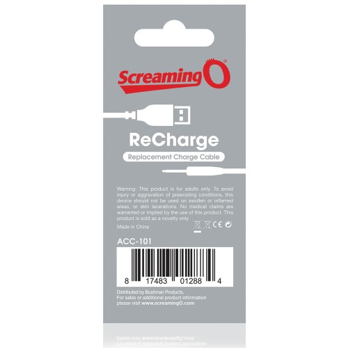 Screaming O Recharge Cable for Charged Vibrators