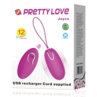 Pretty Love Joyce Vibrating Egg with Remote Fuchsia