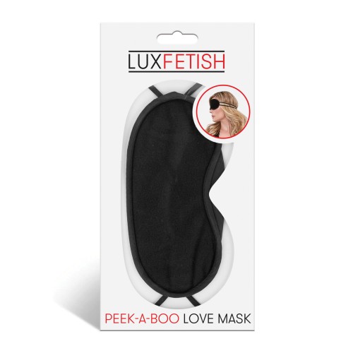 Lux Fetish Peek-A-Boo Love Mask - Black