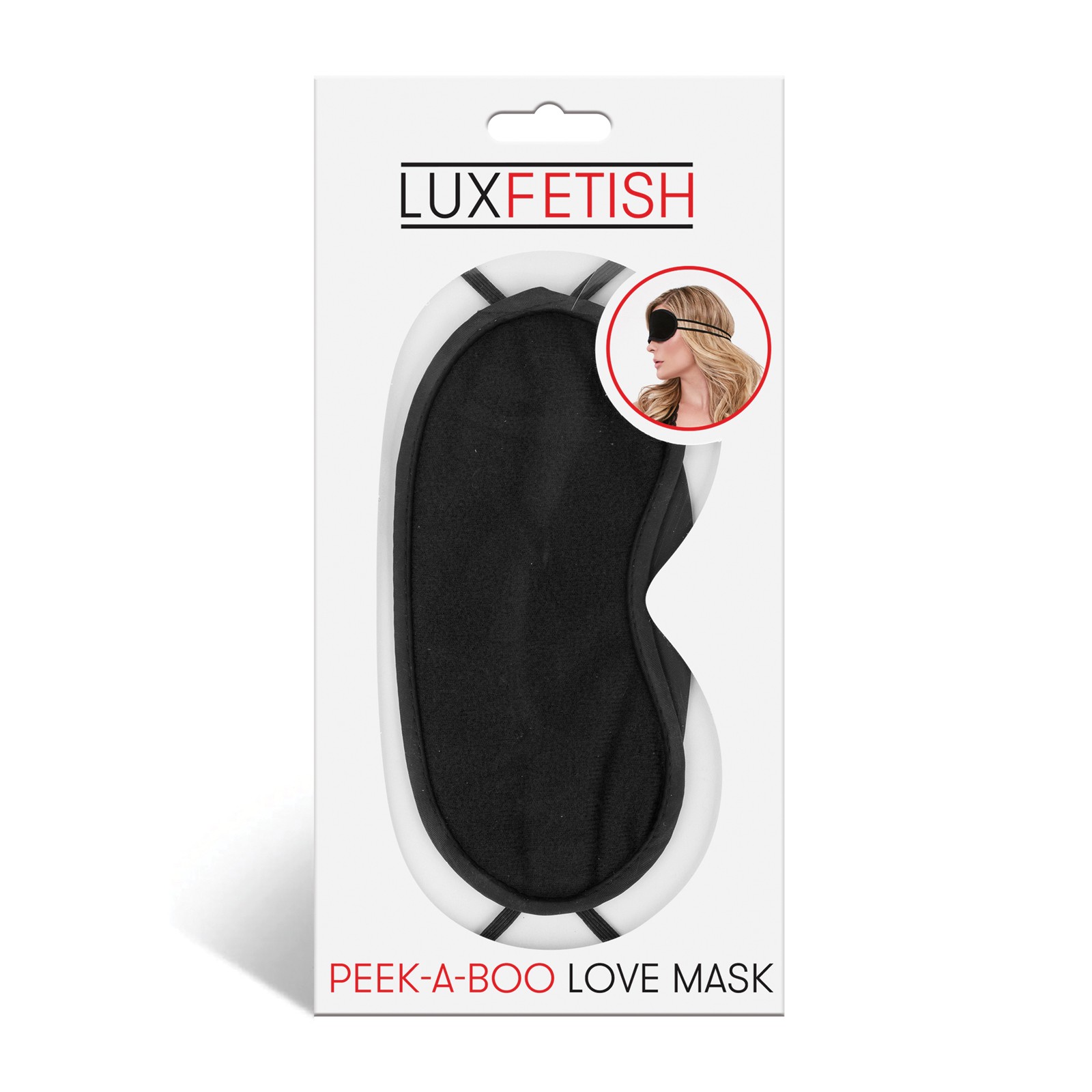 Lux Fetish Peek-A-Boo Love Mask - Black