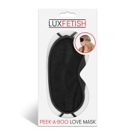 Lux Fetish Peek-A-Boo Love Mask - Black