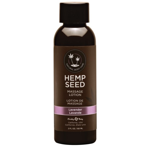 Earthly Body Hemp Seed Massage Lotion 2 oz Lavender