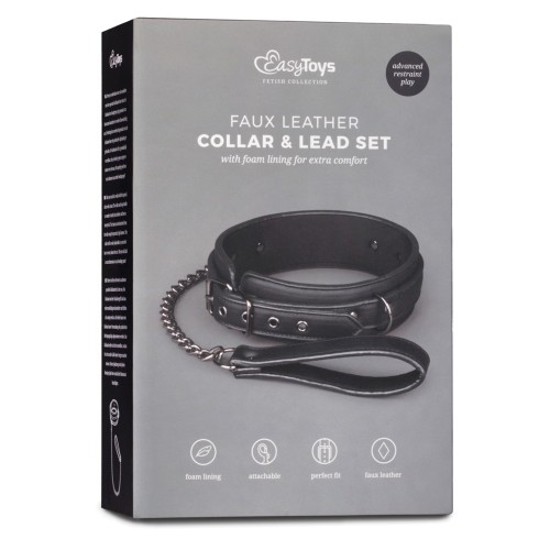 Easy Toys Fetish Collar with Leash - Black