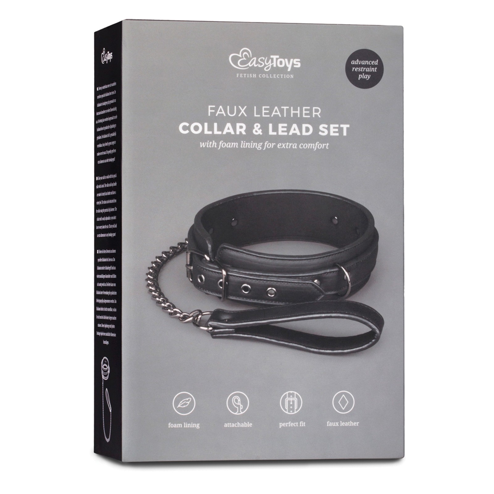 Easy Toys Fetish Collar with Leash - Black