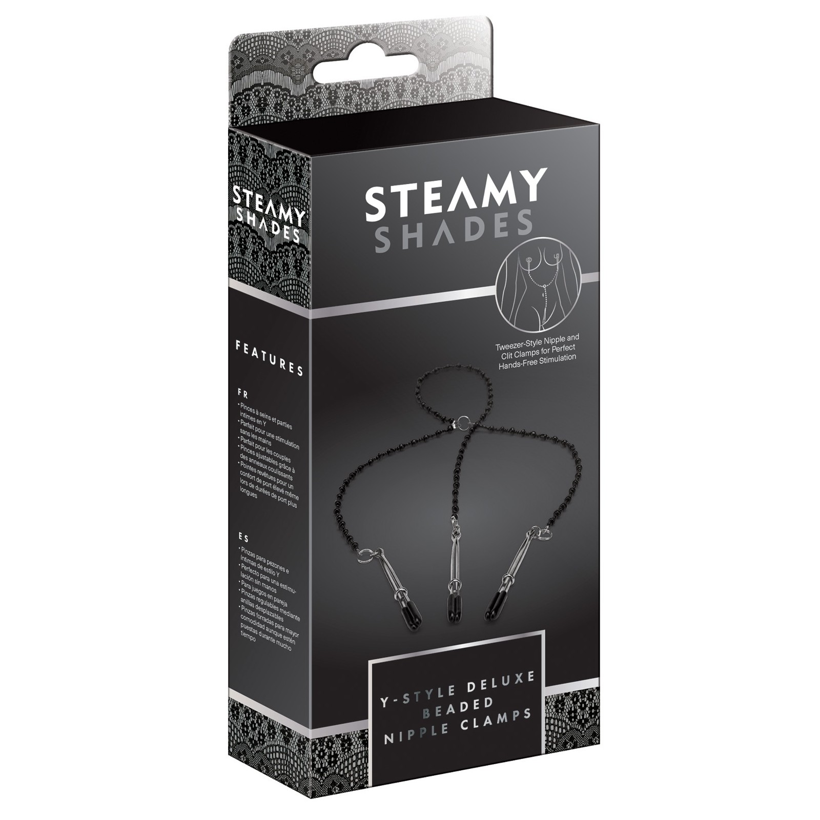 Steamy Shades Y-Style Beaded Nipple Clamps for Sensational Stimulation